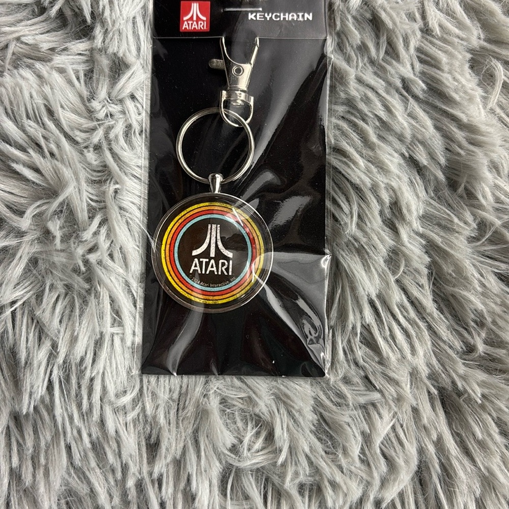 NWT Open Road Atari Stylish Black and Red Silver Keychain with Durable Design